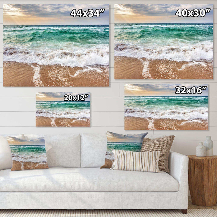 Crystal Clear Blue Foaming Waves