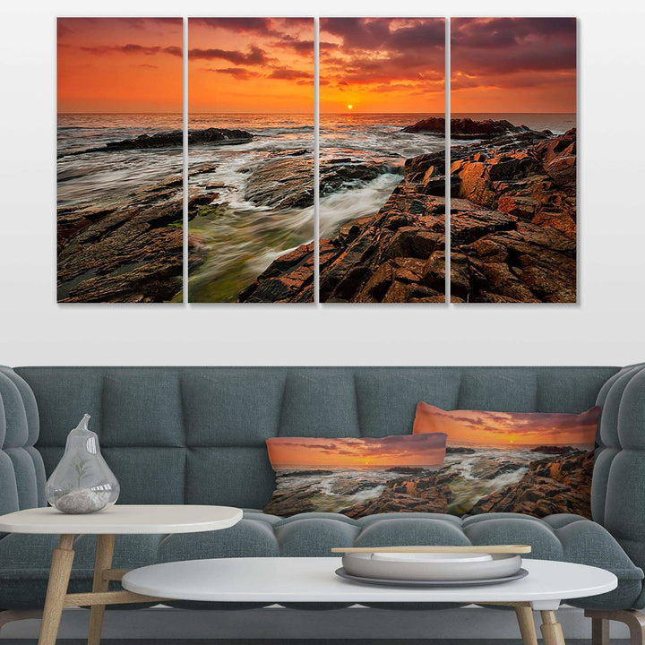 Stormy Waves Rushing Into Rocks Multi-Panels