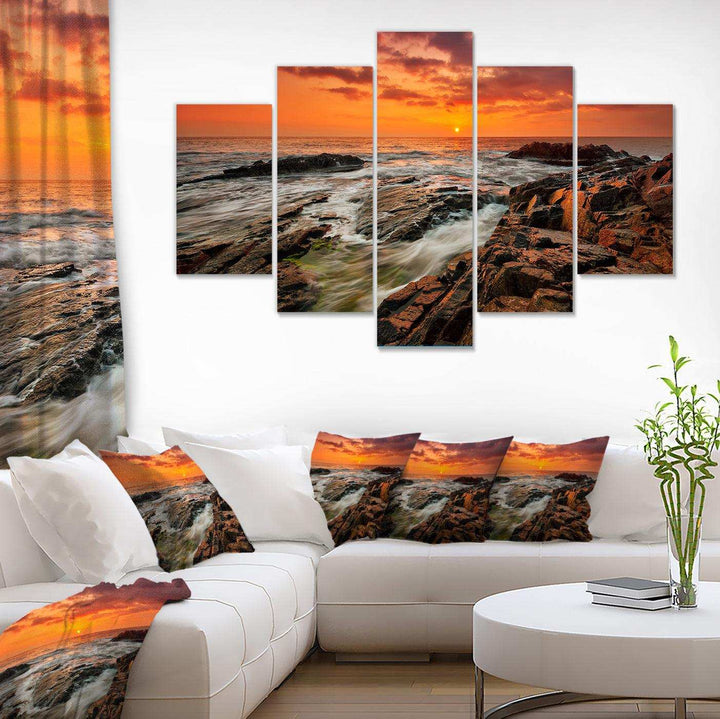 Stormy Waves Rushing Into Rocks Multi-Panels