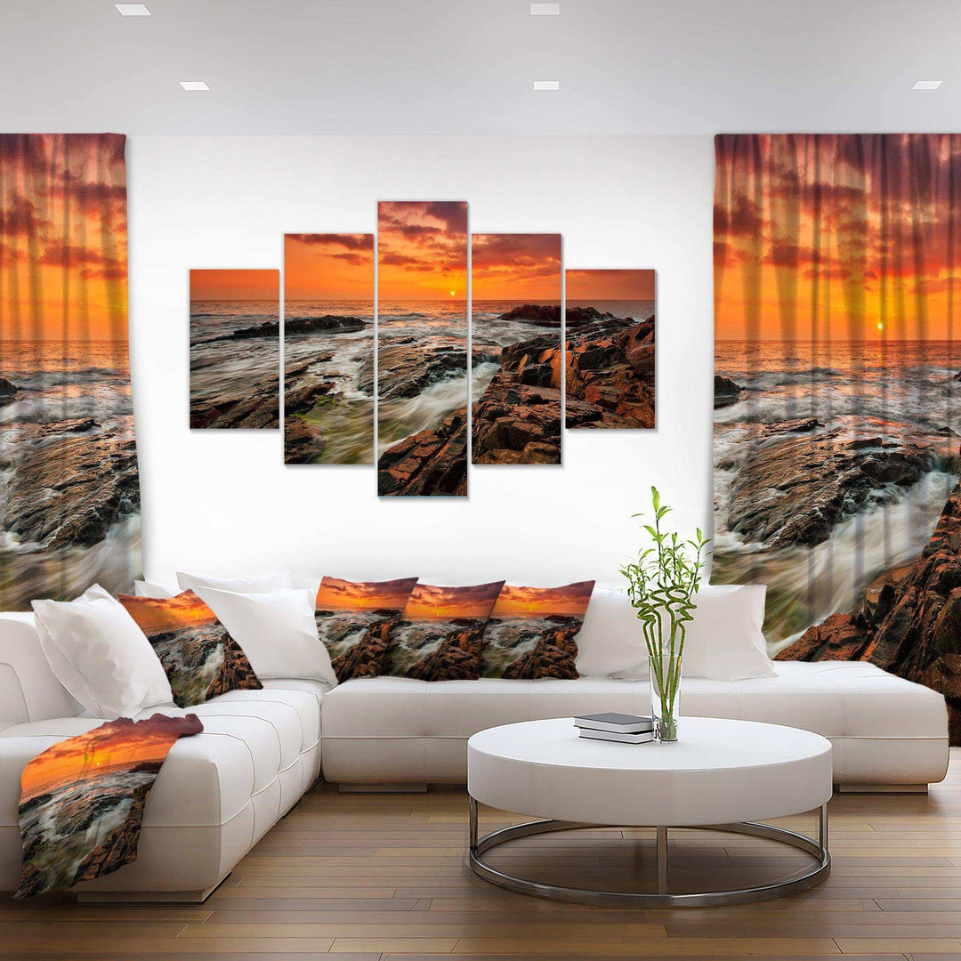 Stormy Waves Rushing Into Rocks Multi-Panels