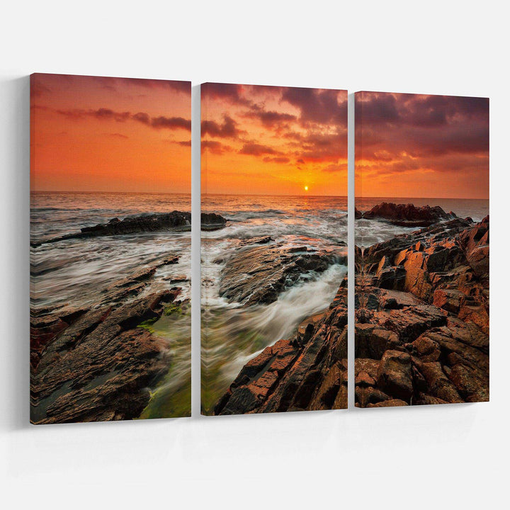 Stormy Waves Rushing Into Rocks Multi-Panels