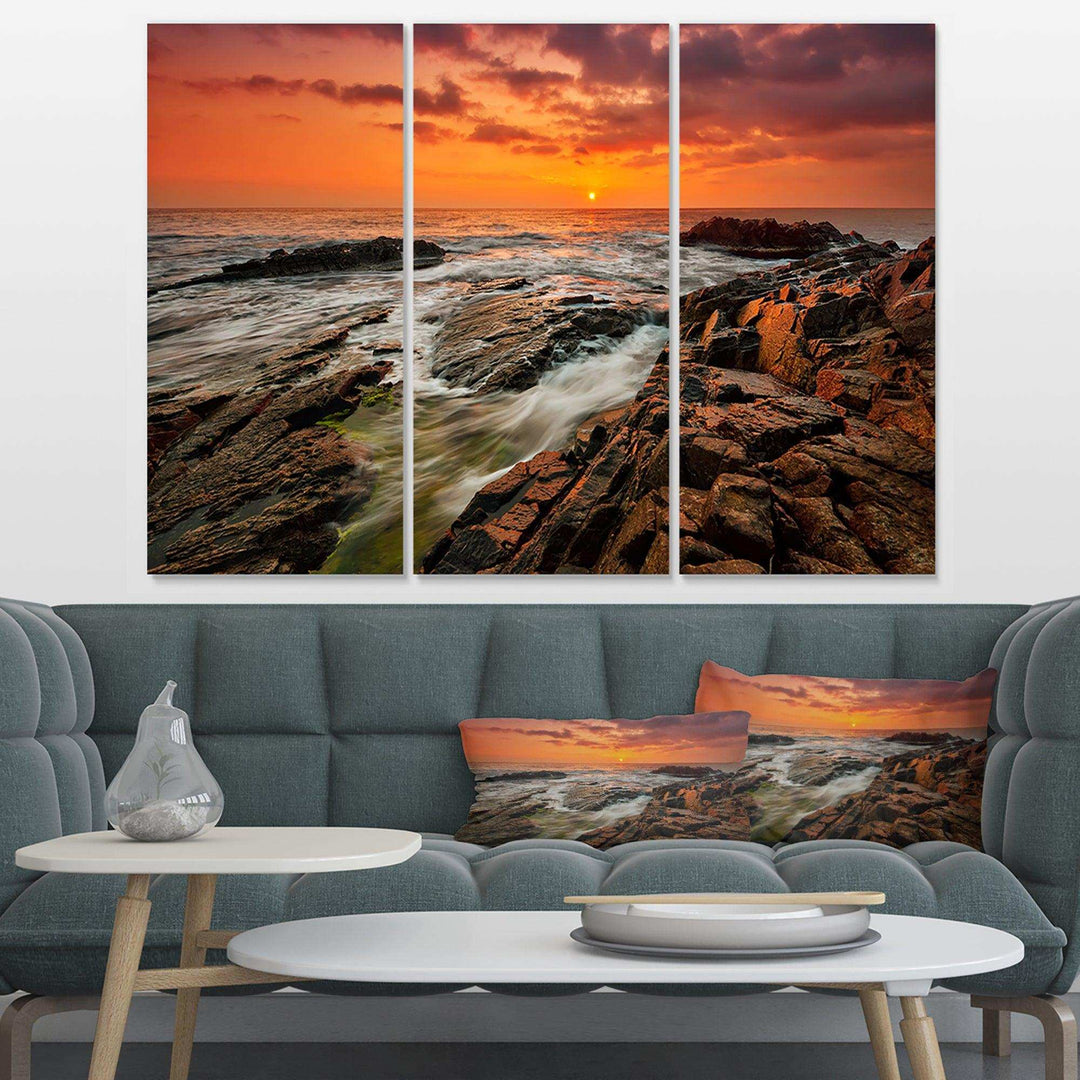 Stormy Waves Rushing Into Rocks Multi-Panels