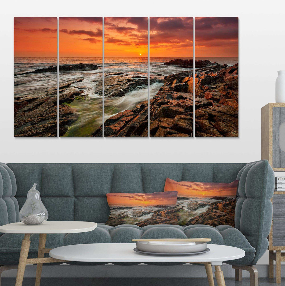 Stormy Waves Rushing Into Rocks Multi-Panels