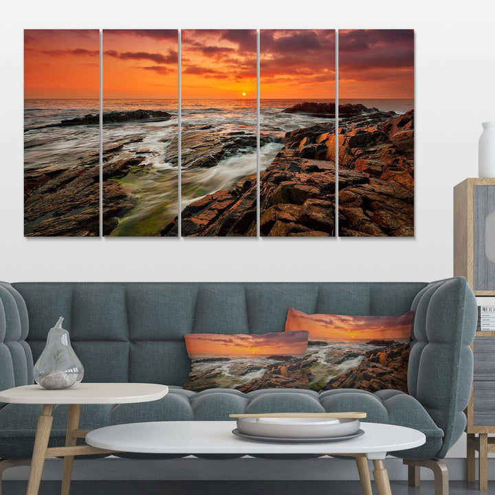 Stormy Waves Rushing Into Rocks Multi-Panels