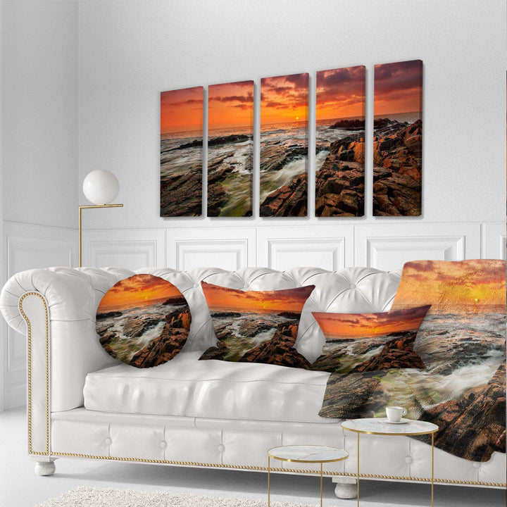 Stormy Waves Rushing Into Rocks Multi-Panels