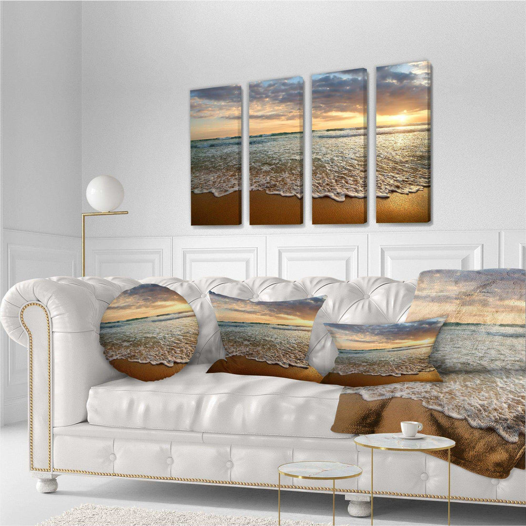 Bright Cloudy Sunset in Calm Ocean Multi-Panels