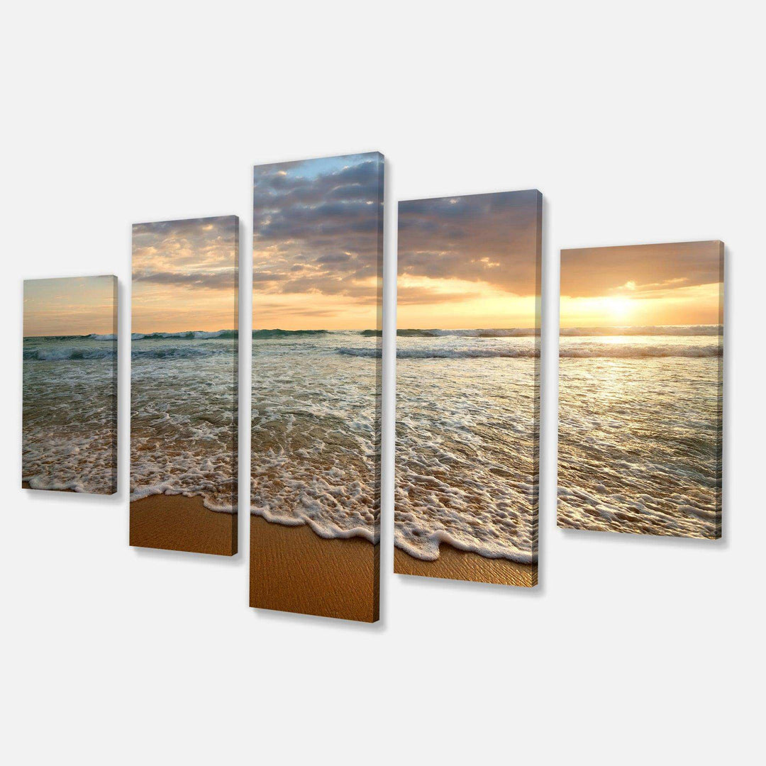 Bright Cloudy Sunset in Calm Ocean Multi-Panels