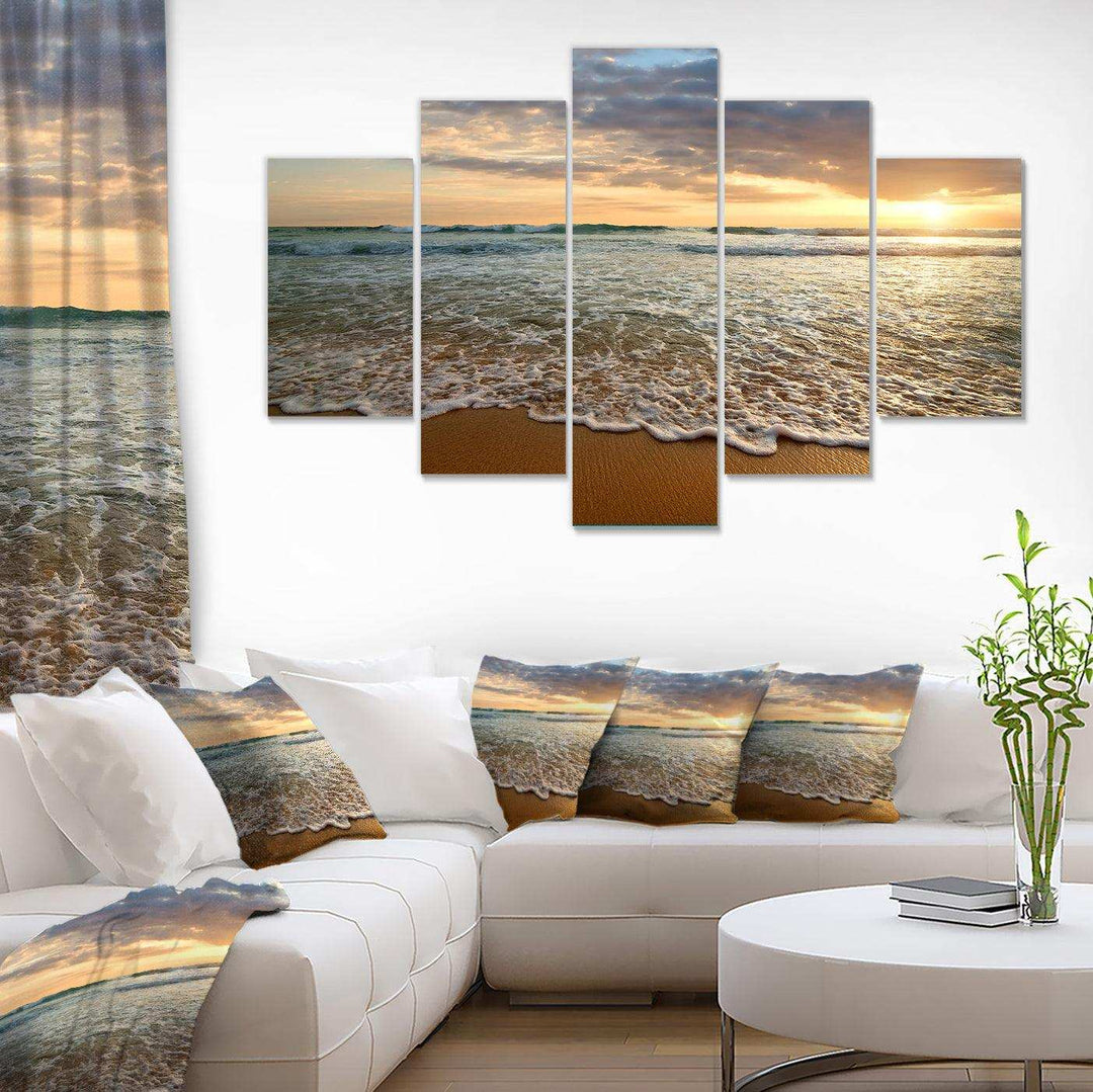 Bright Cloudy Sunset in Calm Ocean Multi-Panels