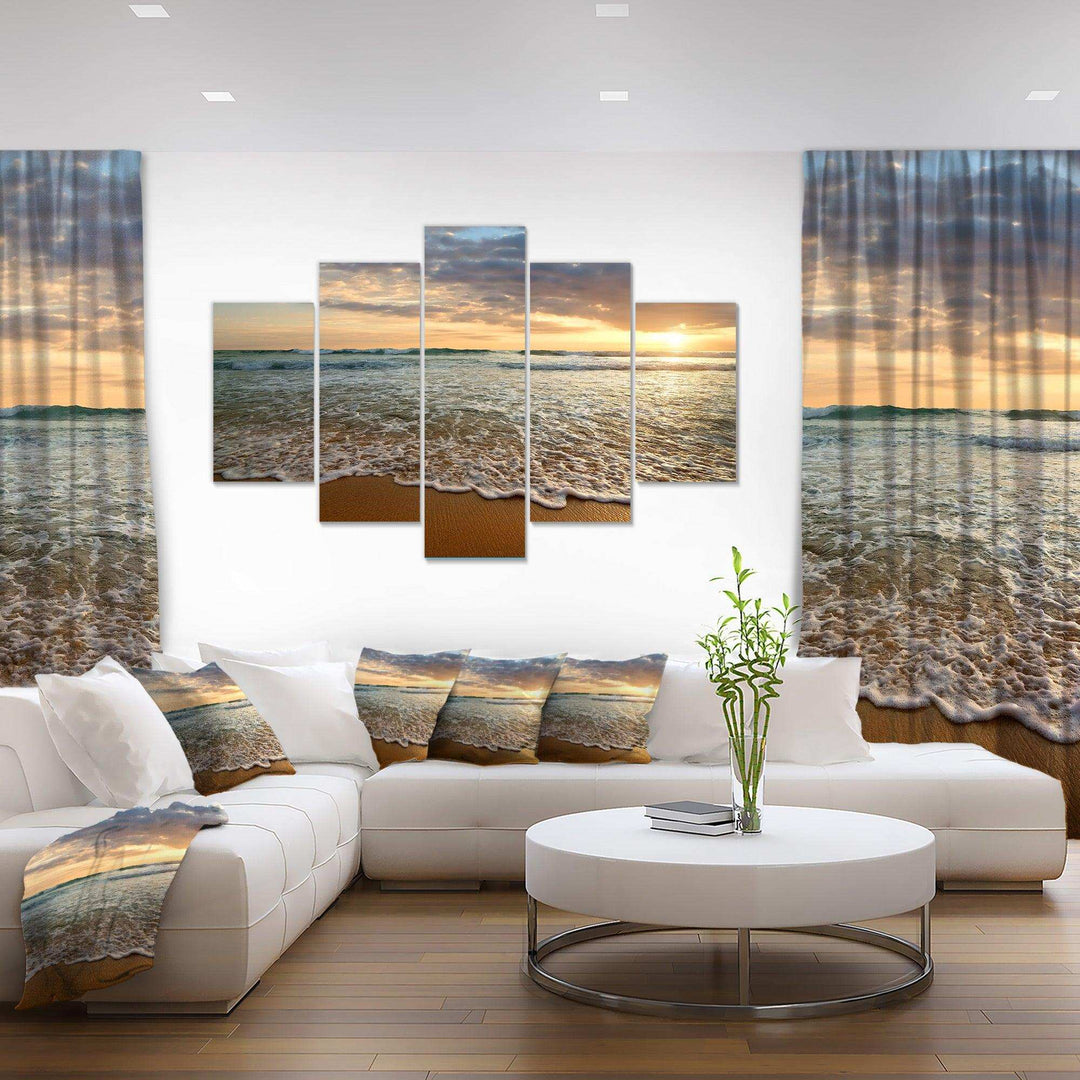 Bright Cloudy Sunset in Calm Ocean Multi-Panels