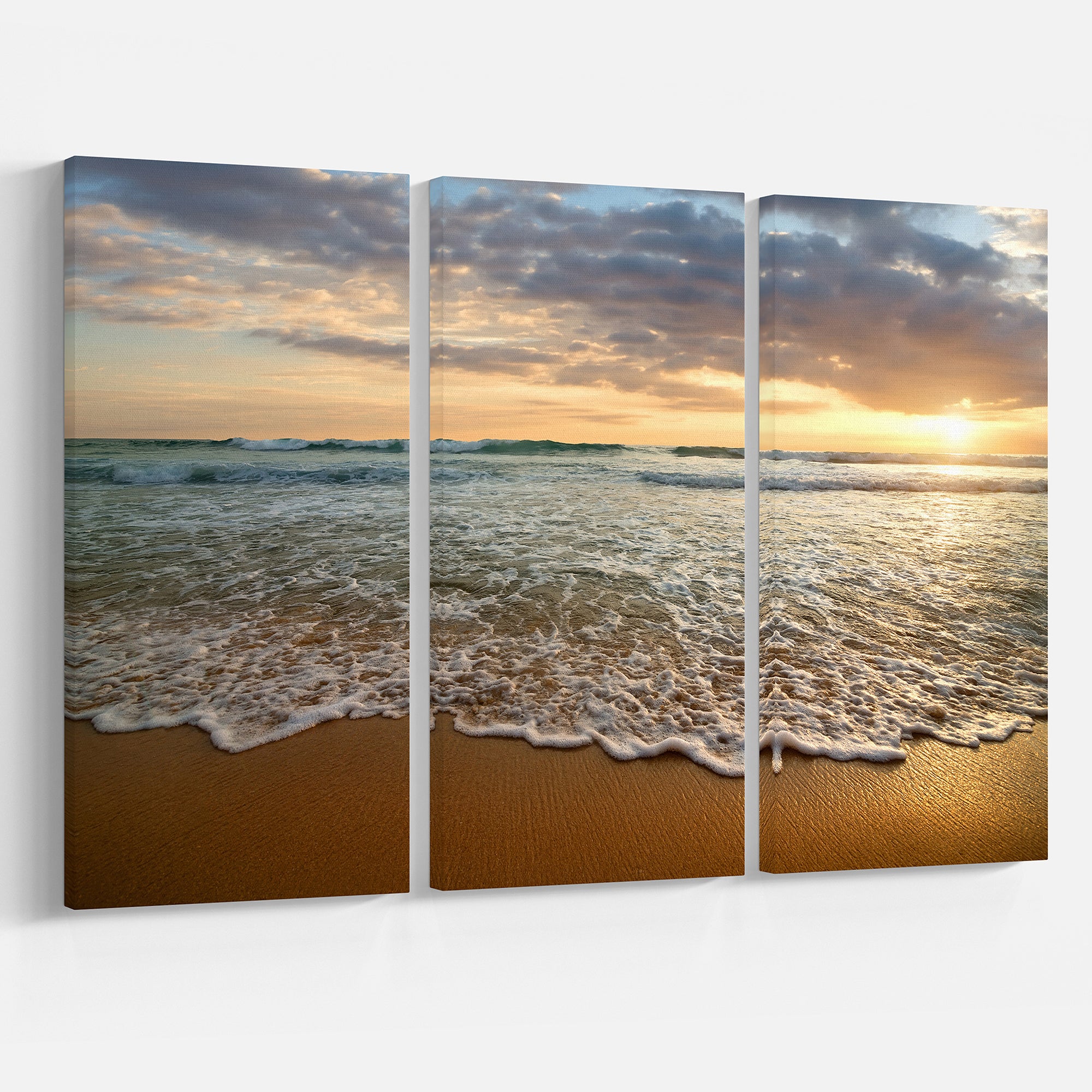 Bright Cloudy Sunset in Calm Ocean Multi-Panels