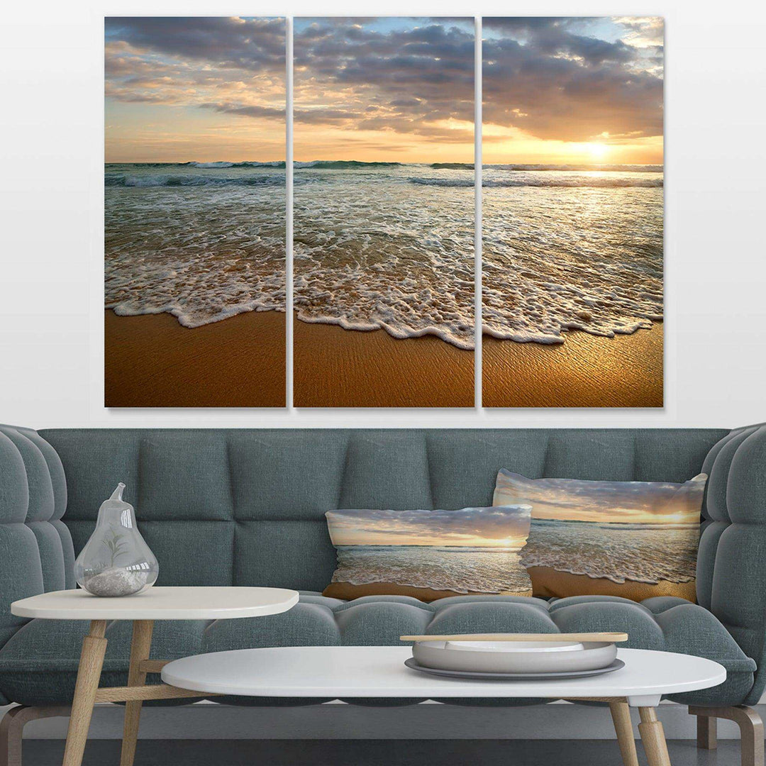 Bright Cloudy Sunset in Calm Ocean Multi-Panels