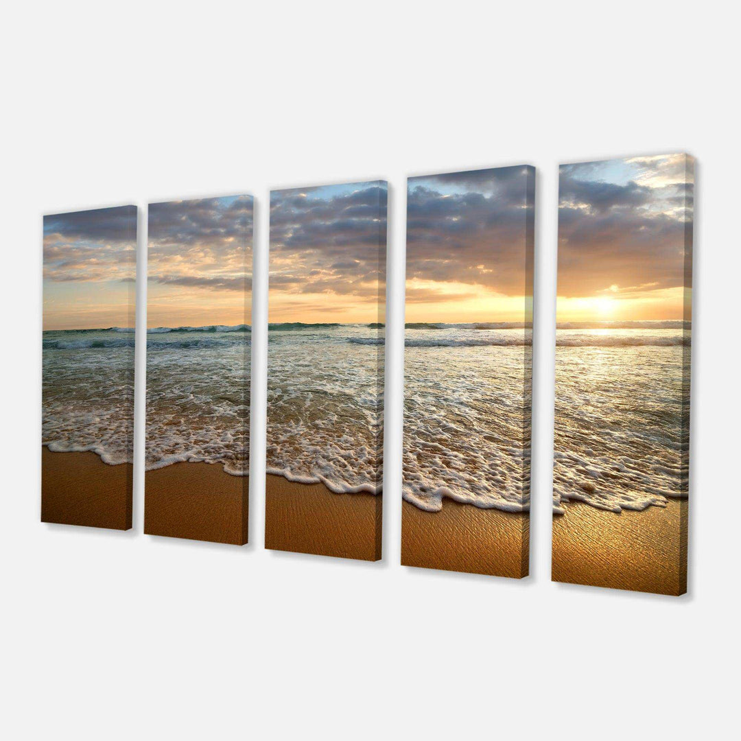 Bright Cloudy Sunset in Calm Ocean Multi-Panels
