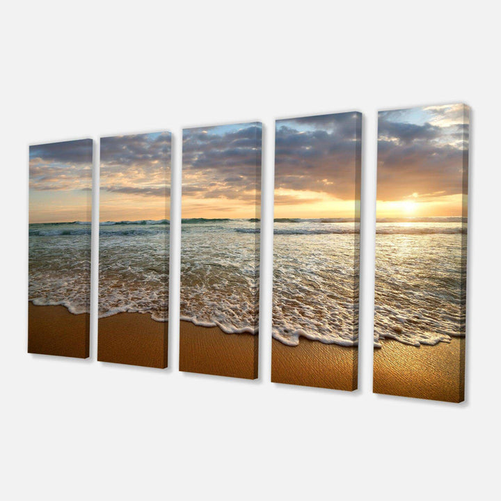 Bright Cloudy Sunset in Calm Ocean Multi-Panels
