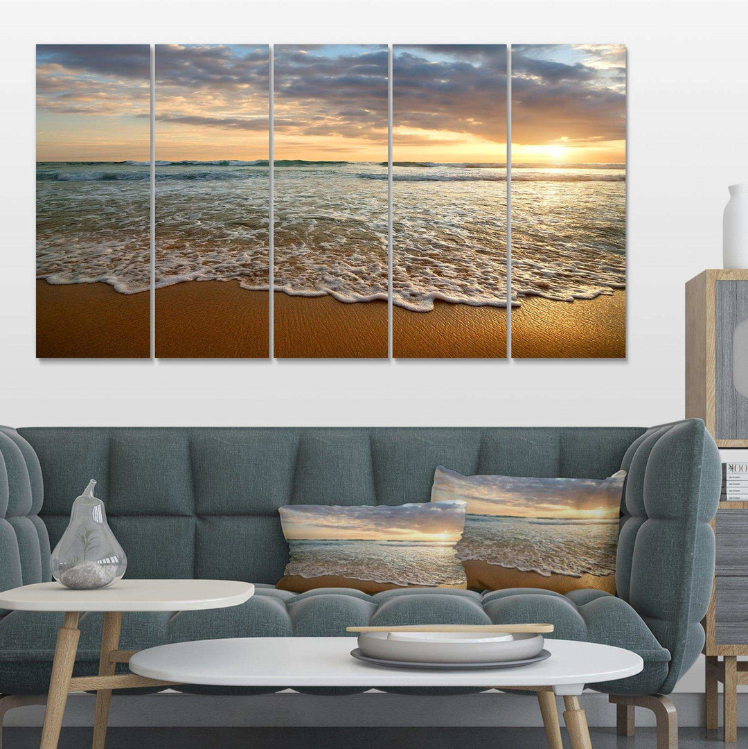Bright Cloudy Sunset in Calm Ocean Multi-Panels
