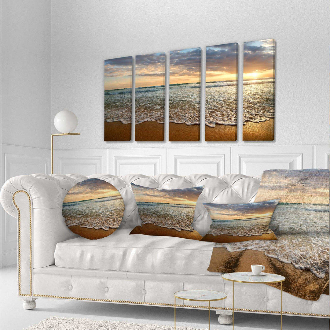 Bright Cloudy Sunset in Calm Ocean Multi-Panels