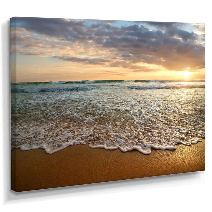Bright Cloudy Sunset in Calm Ocean