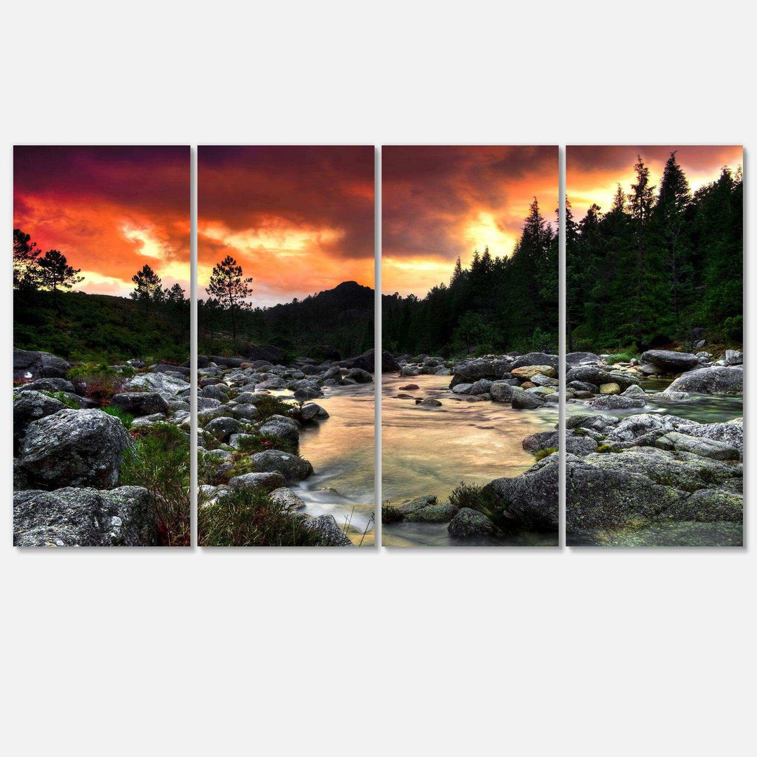 Rocky Mountain River at Sunset Multi-Panels
