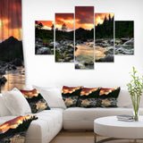 Rocky Mountain River at Sunset Multi-Panels
