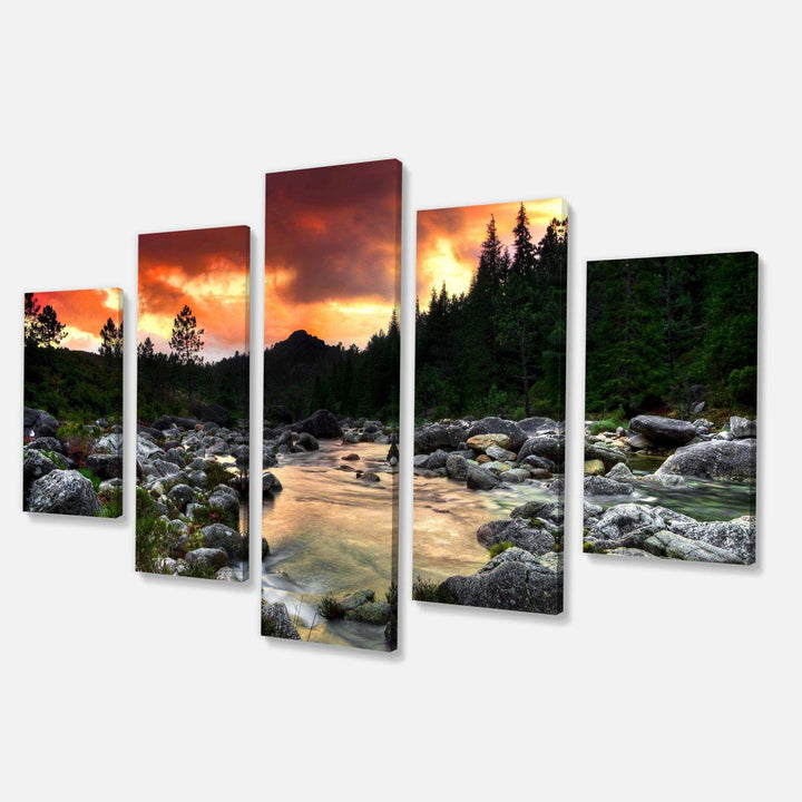 Rocky Mountain River at Sunset Multi-Panels