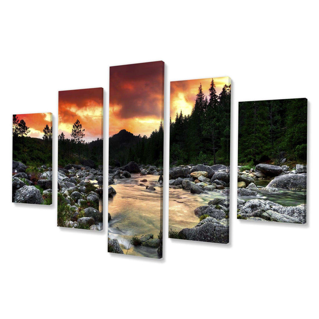Rocky Mountain River at Sunset Multi-Panels