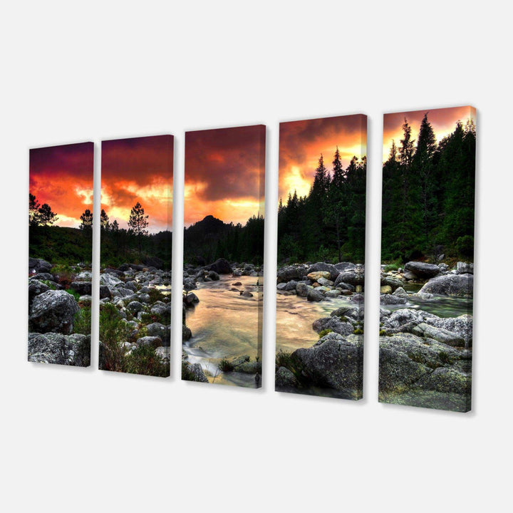 Rocky Mountain River at Sunset Multi-Panels
