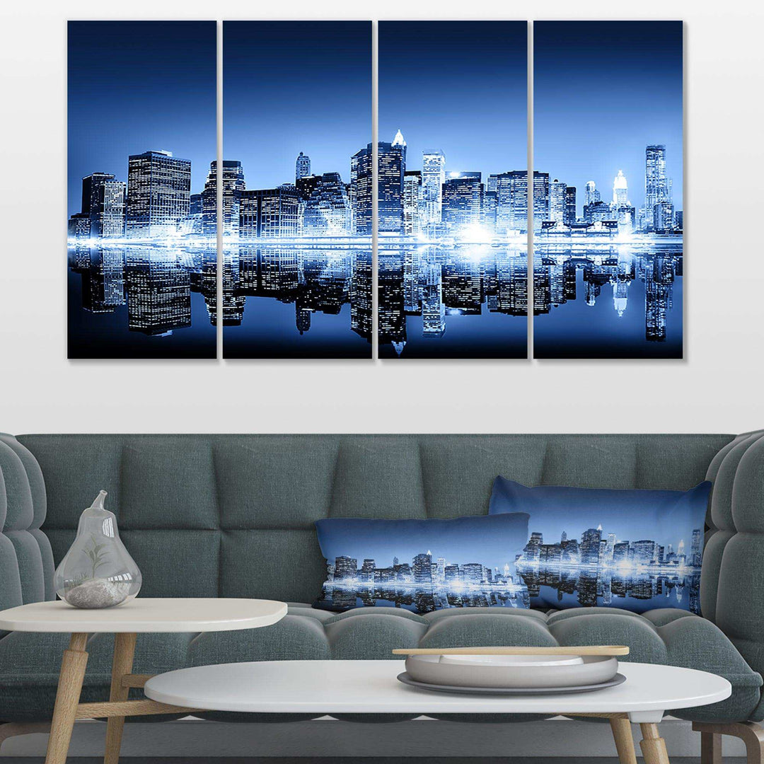 Night New York City Mirrored Multi-Panels