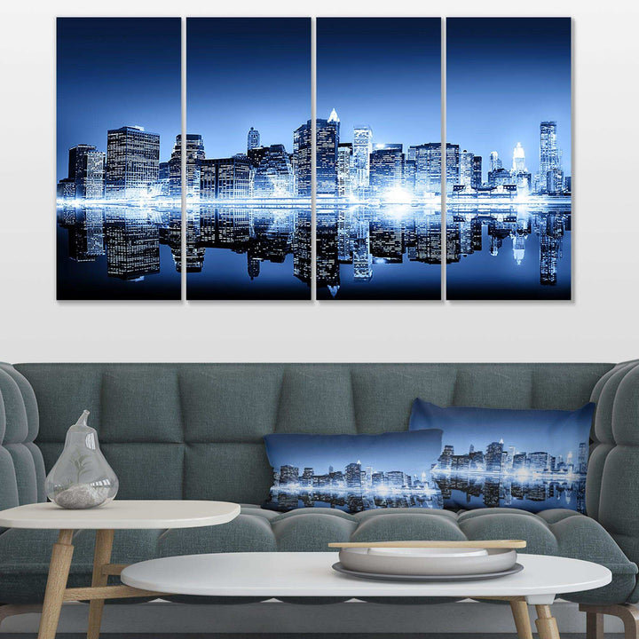 Night New York City Mirrored Multi-Panels