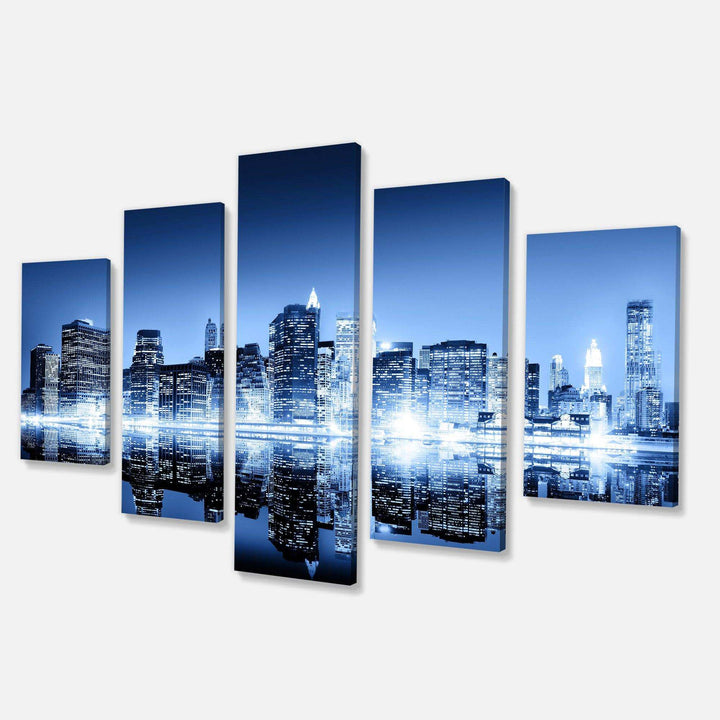 Night New York City Mirrored Multi-Panels