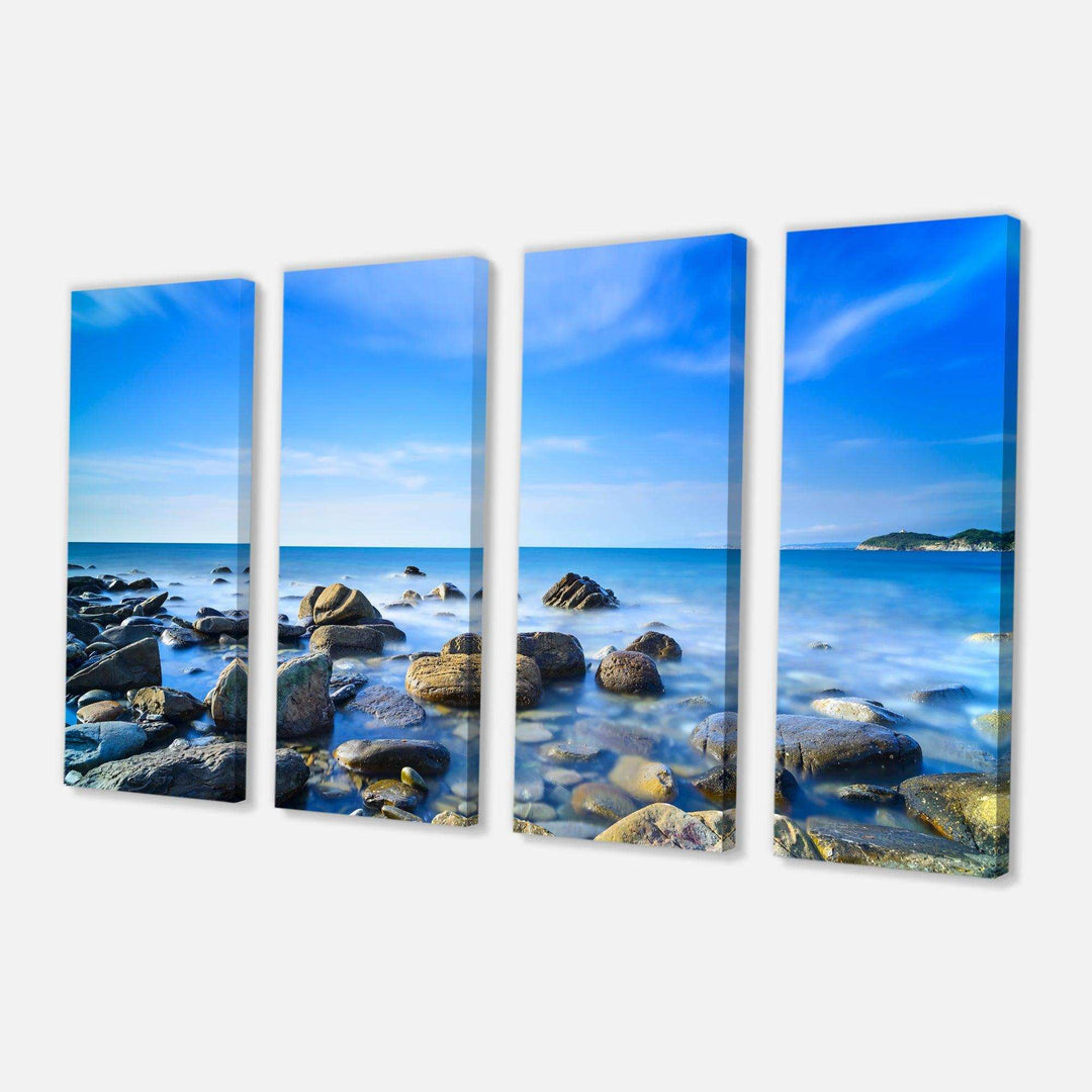 Baratti Bay Rocks in Waters at Sunset Multi-Panels