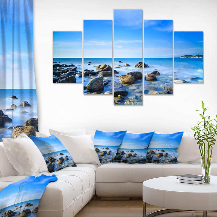 Baratti Bay Rocks in Waters at Sunset Multi-Panels
