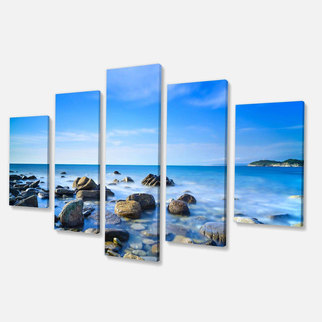 Baratti Bay Rocks in Waters at Sunset Multi-Panels