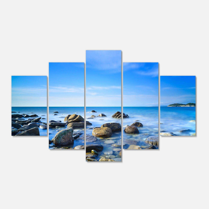 Baratti Bay Rocks in Waters at Sunset Multi-Panels