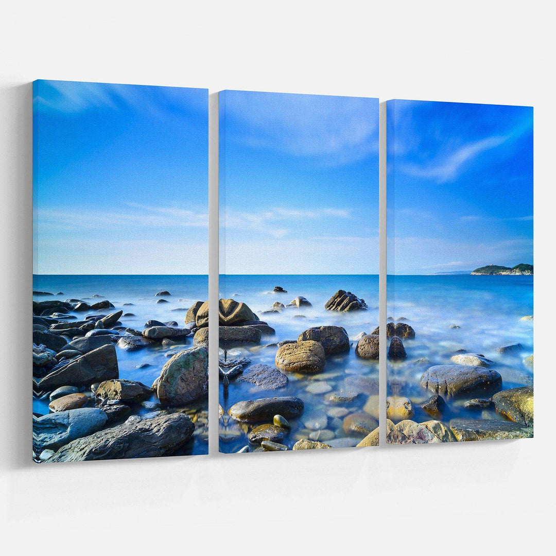 Baratti Bay Rocks in Waters at Sunset Multi-Panels