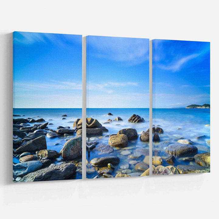 Baratti Bay Rocks in Waters at Sunset Multi-Panels