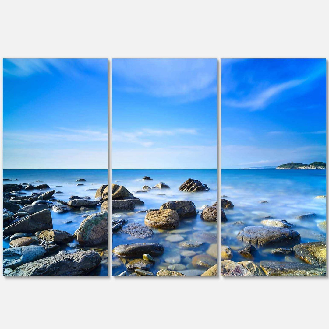 Baratti Bay Rocks in Waters at Sunset Multi-Panels