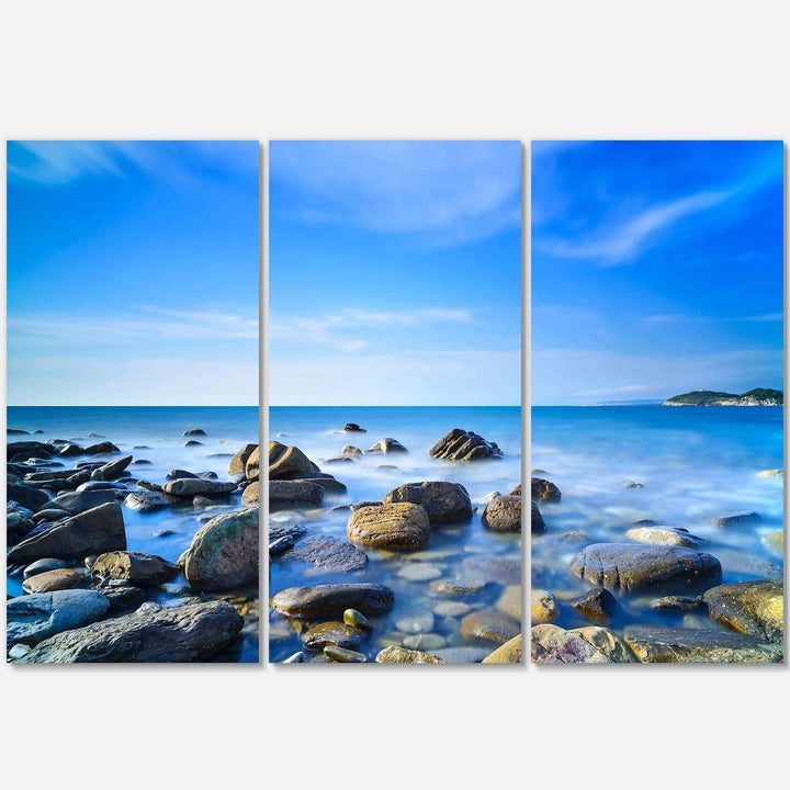 Baratti Bay Rocks in Waters at Sunset Multi-Panels