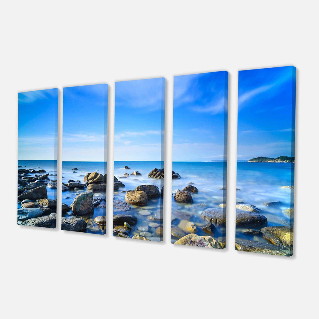 Baratti Bay Rocks in Waters at Sunset Multi-Panels