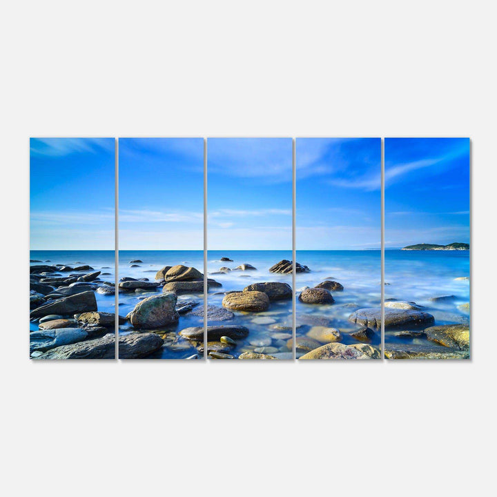 Baratti Bay Rocks in Waters at Sunset Multi-Panels