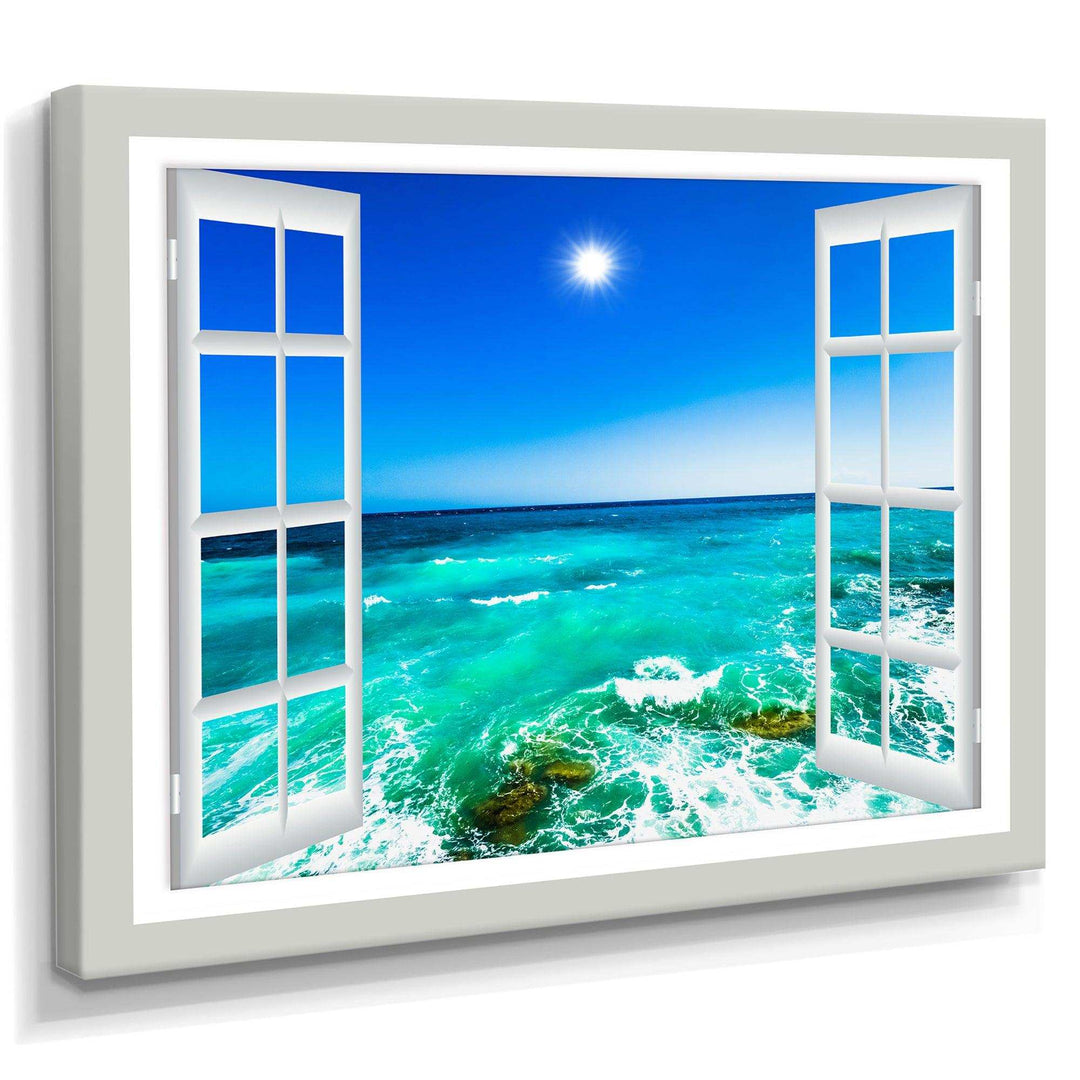Open Window to Wavy Ocean