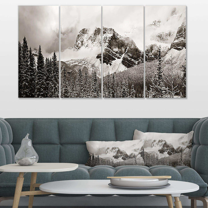 Snow Capped Hills and Bow Lake Multi-Panels