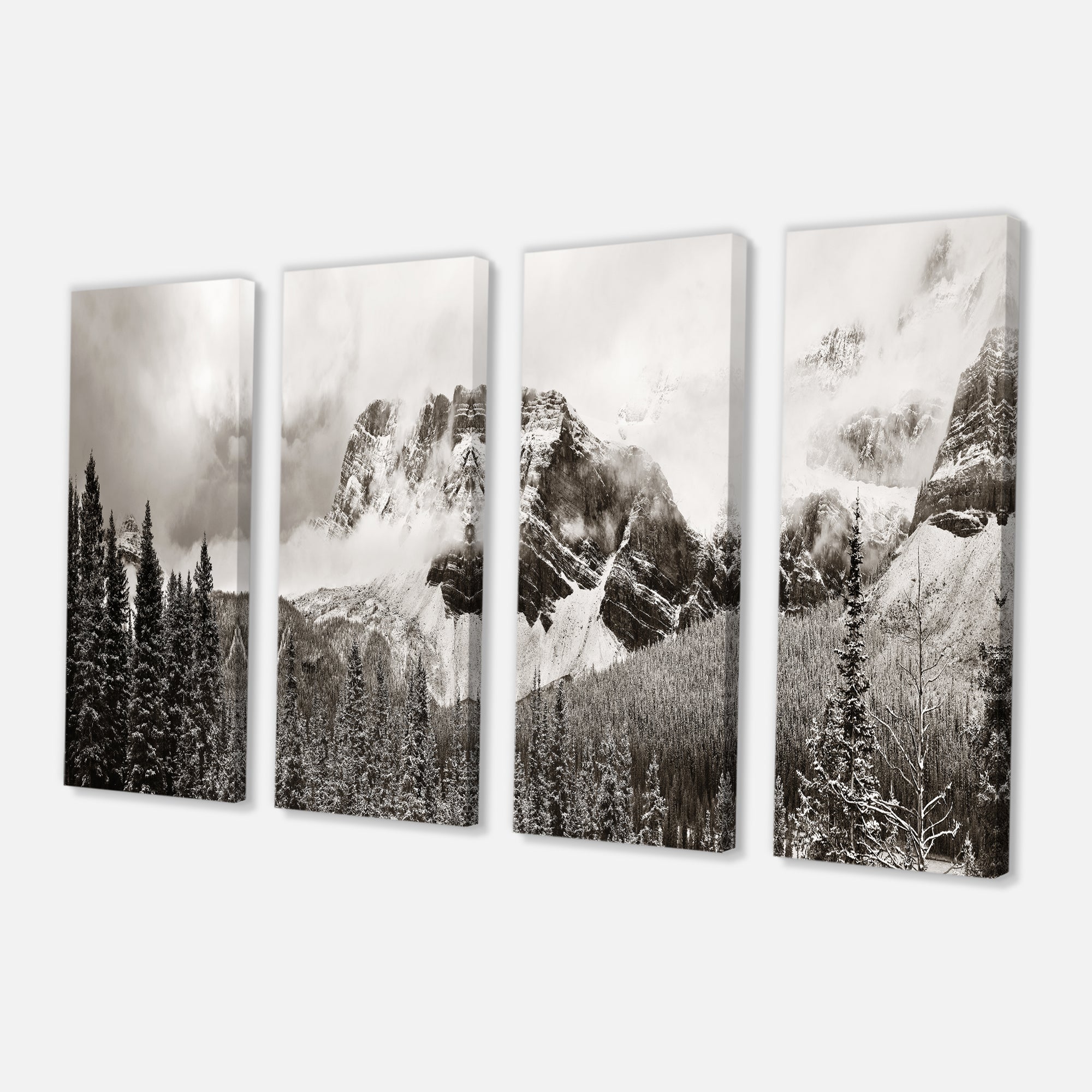 Snow Capped Hills and Bow Lake Multi-Panels