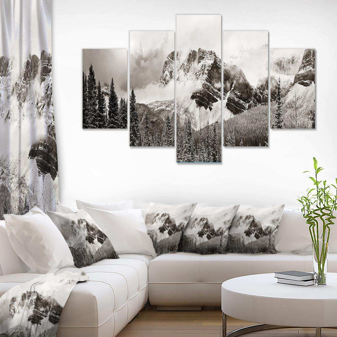 Snow Capped Hills and Bow Lake Multi-Panels