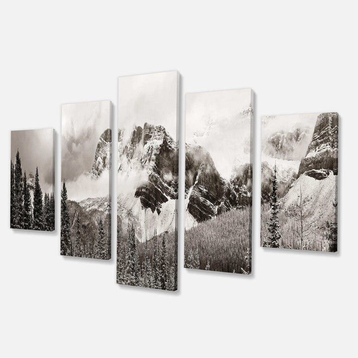 Snow Capped Hills and Bow Lake Multi-Panels