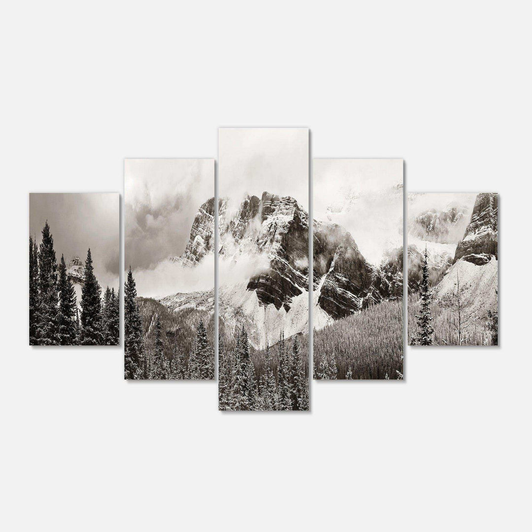 Snow Capped Hills and Bow Lake Multi-Panels