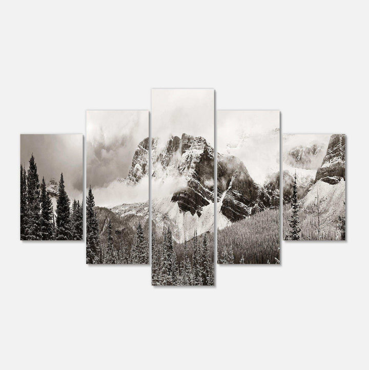 Snow Capped Hills and Bow Lake Multi-Panels