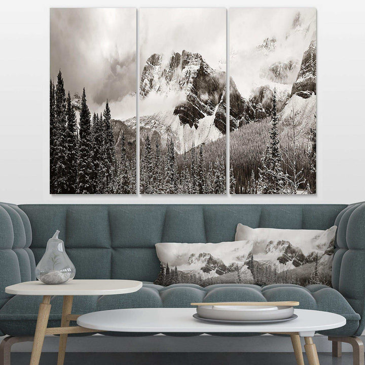 Snow Capped Hills and Bow Lake Multi-Panels