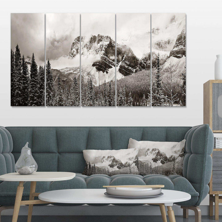Snow Capped Hills and Bow Lake Multi-Panels