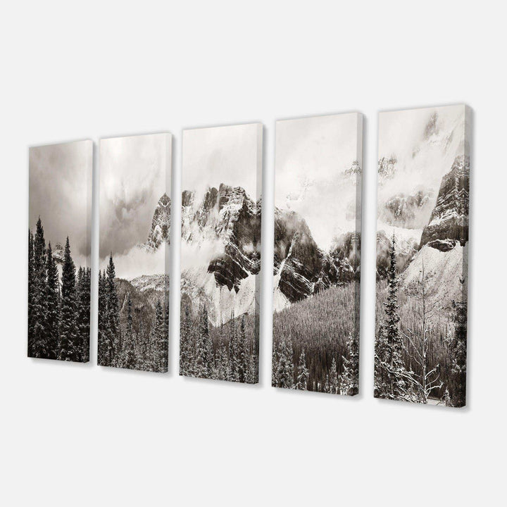 Snow Capped Hills and Bow Lake Multi-Panels