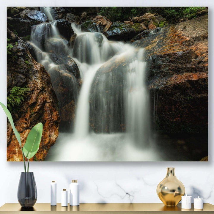 Slow Motion Waterfall on Rocks
