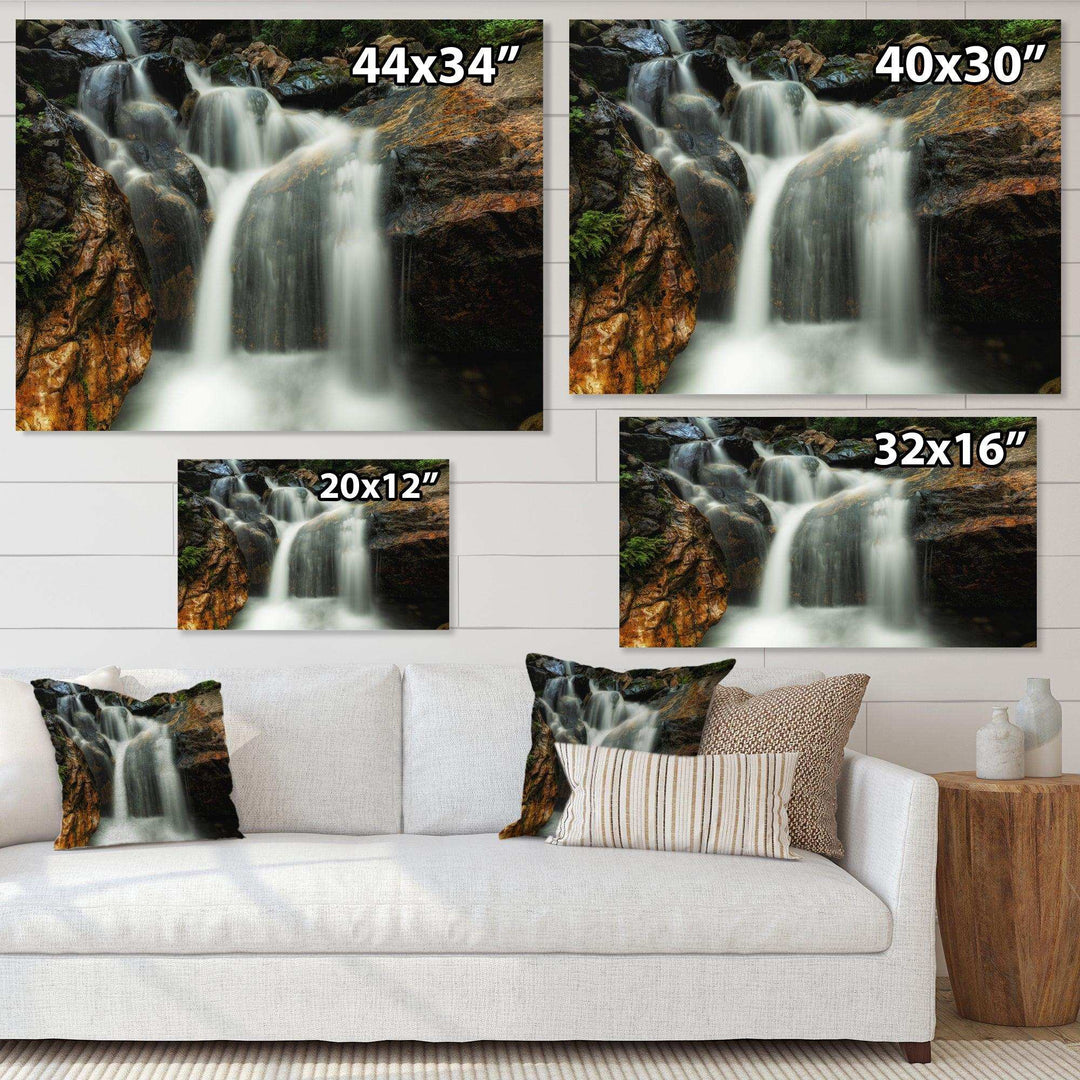 Slow Motion Waterfall on Rocks